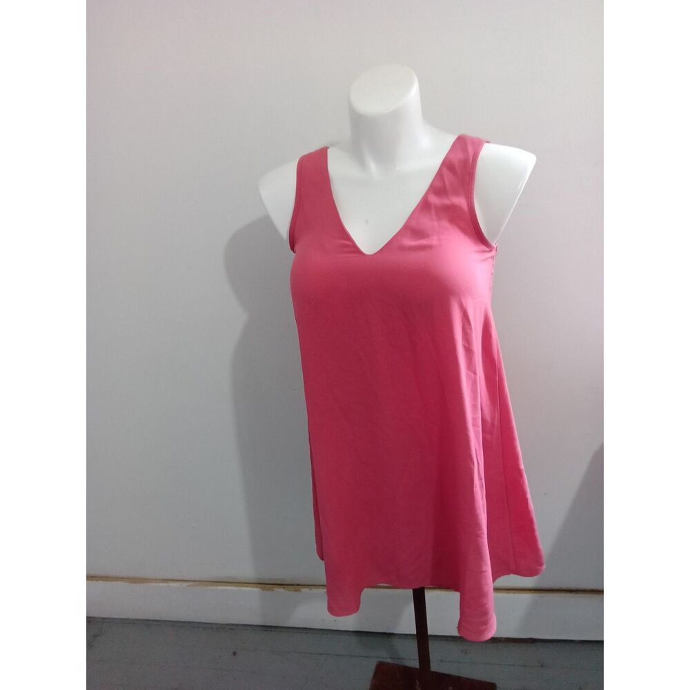 Forever 21 Coral Sleeveless Swing Dress V-Neck Size S